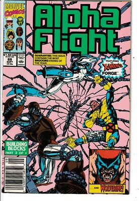 MARVEL COMICS ALPHA FLIGHT #88 (1990) WOLVERINE 1ST PRINT VF+