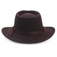 Premium Fedora Felt Hat Australian Cowboy Wide Brim Brimmed Felt Hat Crushable