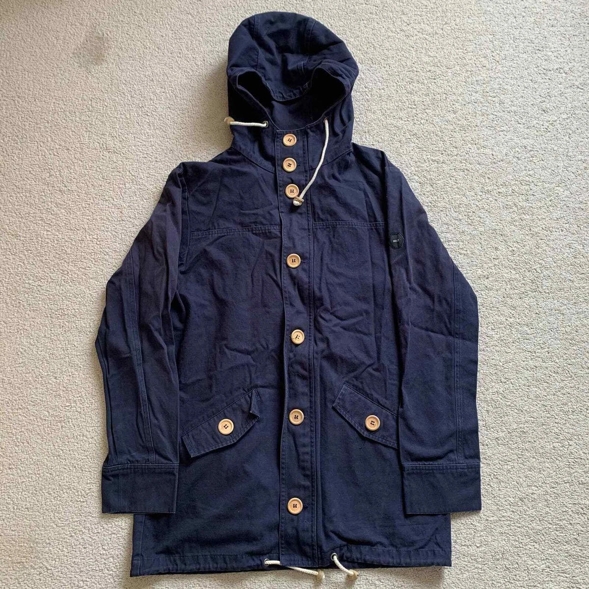 stout aardbeving wasserette RVLT Revolution Work Utility Chore Coat Parka Jacket Navy Blue Medium | eBay