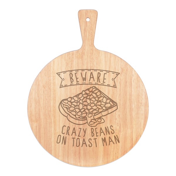 Beware VerrüCkte Beans Auf Toast Mann Pizza Brett Paddel Holz Lustig FrüHstüCk-image