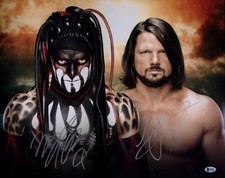 Finn Balor & AJ Styles Signed 16x20 Photo BAS COA WWE New Japan Pro Wrestling