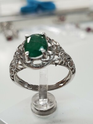 Edler Schmuck Edelstein natürlicher Smaragd 8''x6'' ovaler Ring 