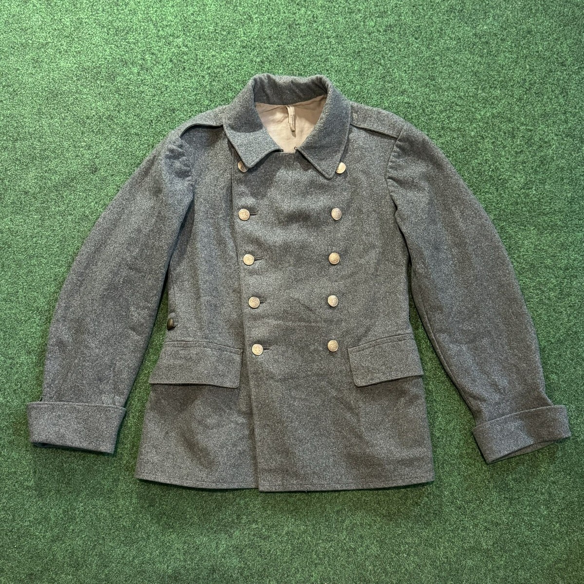 30s Swiss Army Medic Jacket Wool Military Pea Coat Rare 1937