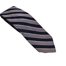 Robert Talbott Handmade Silk Striped Tie Mark Shale Black Gray Tan Basic Career