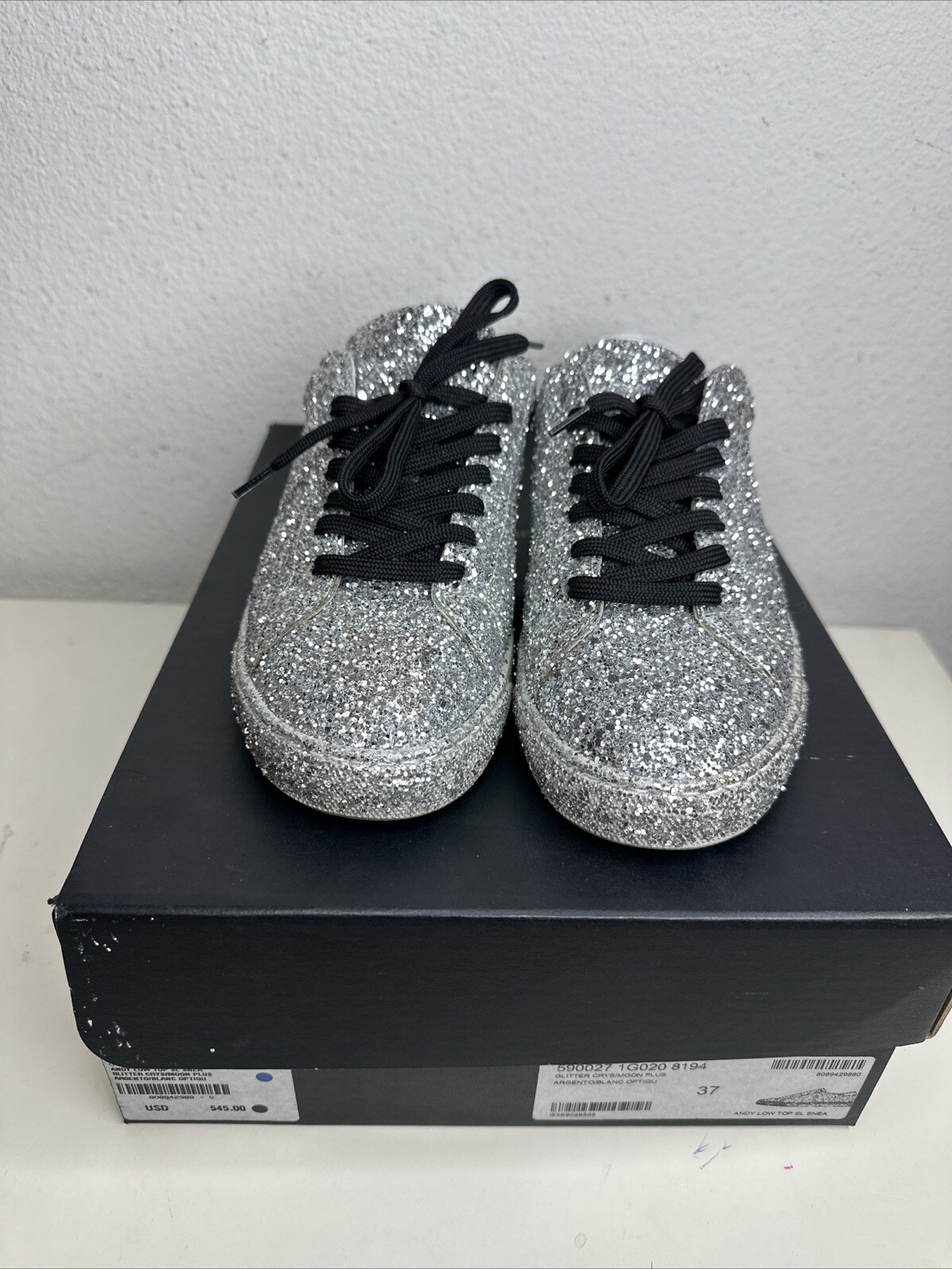 Saint Laurent Andy sneaker bassa glitterata taglia 37 US 7