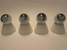 4 -THE BEATLES CARTOON IMAGE'S ON PEARL WHITE MARBLES
