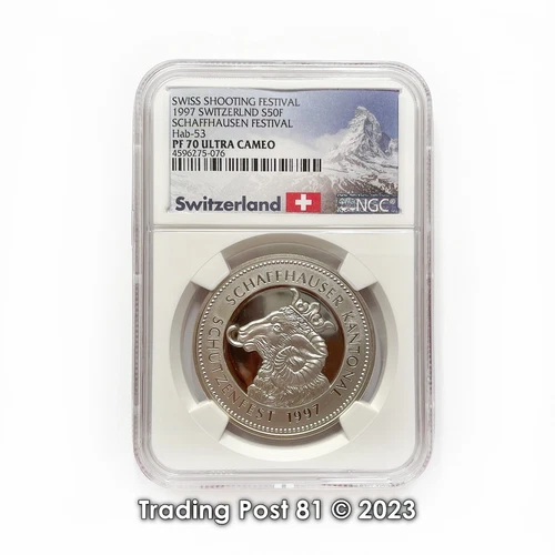 Switzerland *1997* - Schaffhausen Shooting Festival - Silver Coin - NGC PF 70 UC