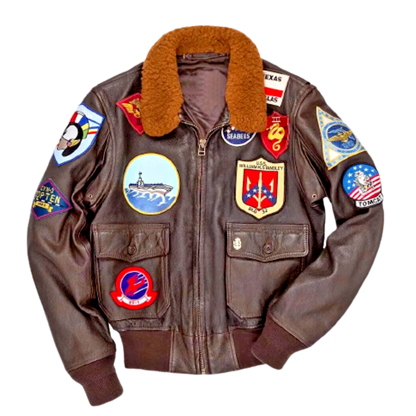 けた G&F Co BOMBER SWEATER MOCA 爆撃機 Brown Genuine Leather G1 Flight Bomber Maverick Jacket Brown Biker