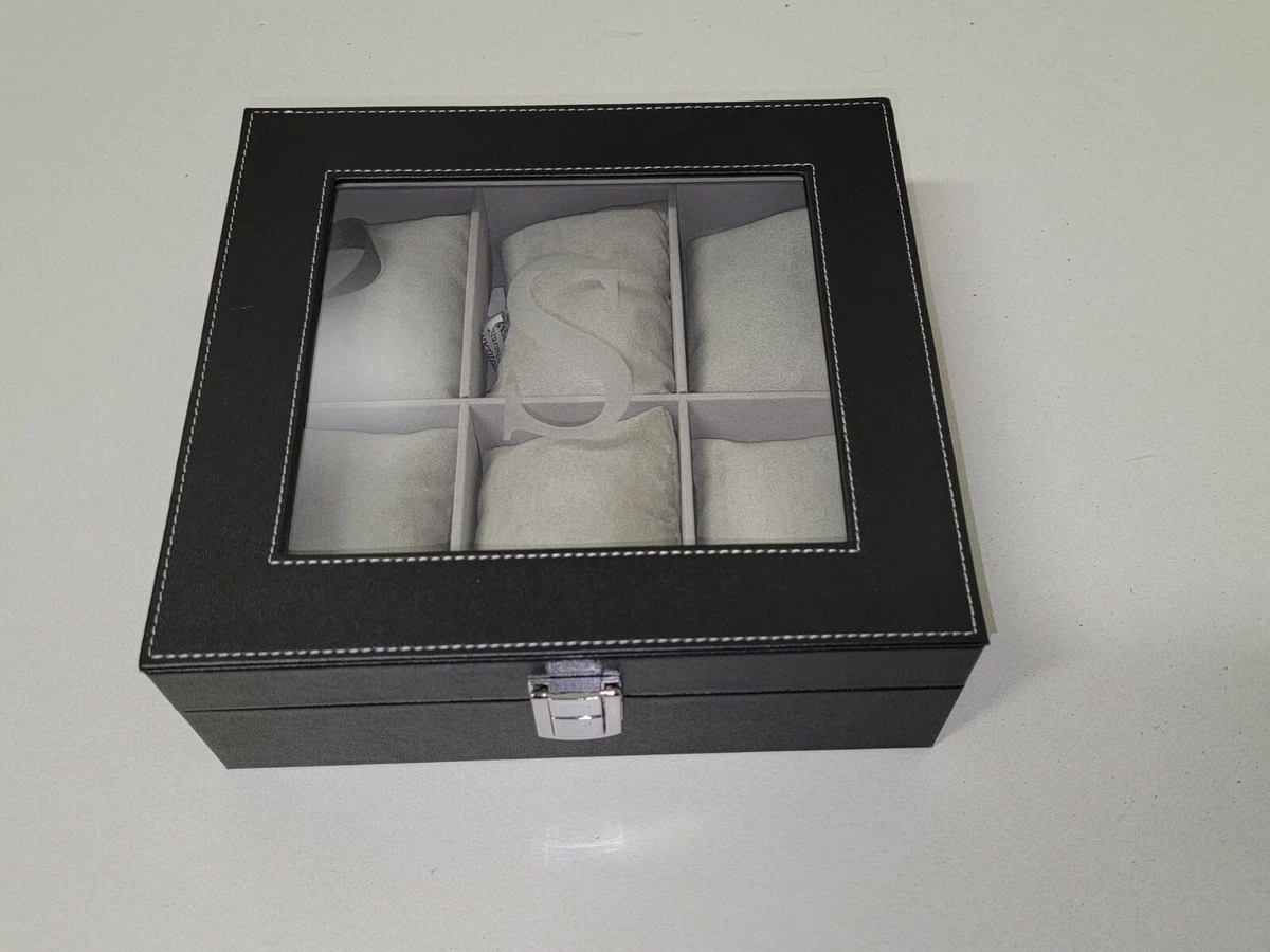 Nordstrom Part Leatherette Watch Box Black Leather P4027