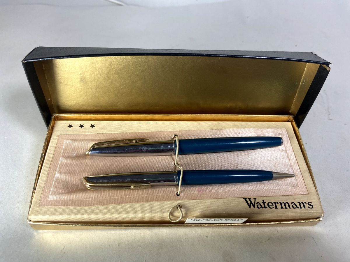 Vintage Waterman's Fountain Pen & Mechanical Pencil; 14K Fine Nib