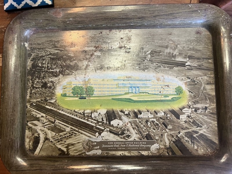 Tennessee Coal Iron Railroad Co Office Building Metal Tray Fairfield Alabama1951