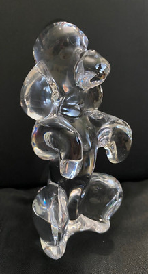 Vannes Le Chatel Crystal Poodle Dog French Vintage Glass Figurine France 8'' Tall