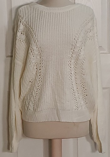 Caged Back Cable Knit Sweater 2X 