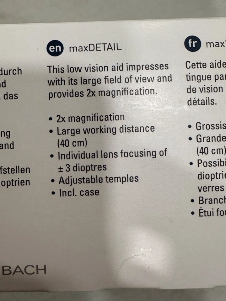 2X Eschenbach maxDETALLE, Gris, Nuevo en Caja Foto 2 de 2