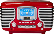 CR612B-RE Corsair Retro AM/FM Alarm Clock Radio and CD Player with Stereo Blueto