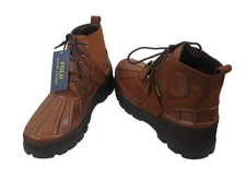 NWT Polo Ralph Lauren Mens Oslo Low Waterproof Leather Boots 7 Brown $198