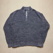 GAP Kids Quarter Zip Knit Sweater Blue Ribbed Pullover