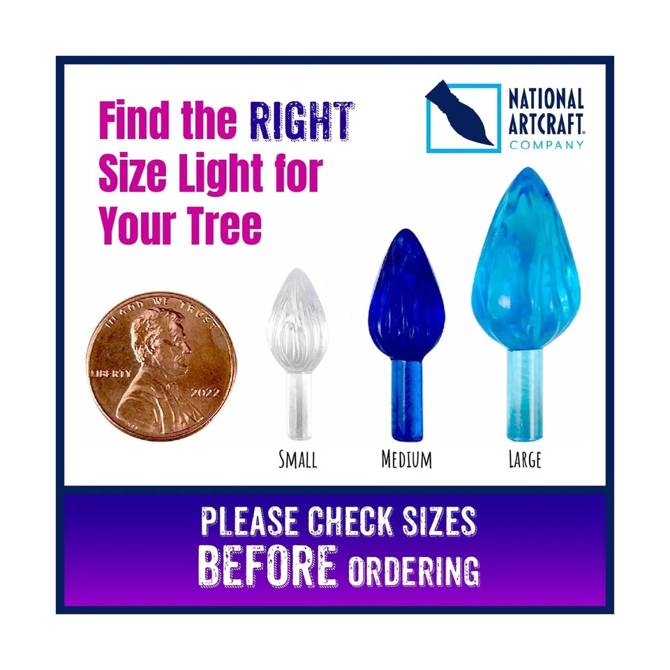 Adornos de luz de árbol de Navidad de cerámica estilo torcido grande National Artcraft -... Foto 4 de 4