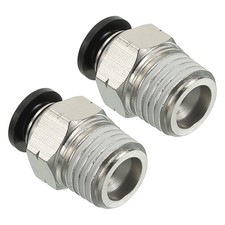 PATIKIL 6mm x 1/4"NPT Male Thread Push to Connect x 1/4"NPT, Silver 