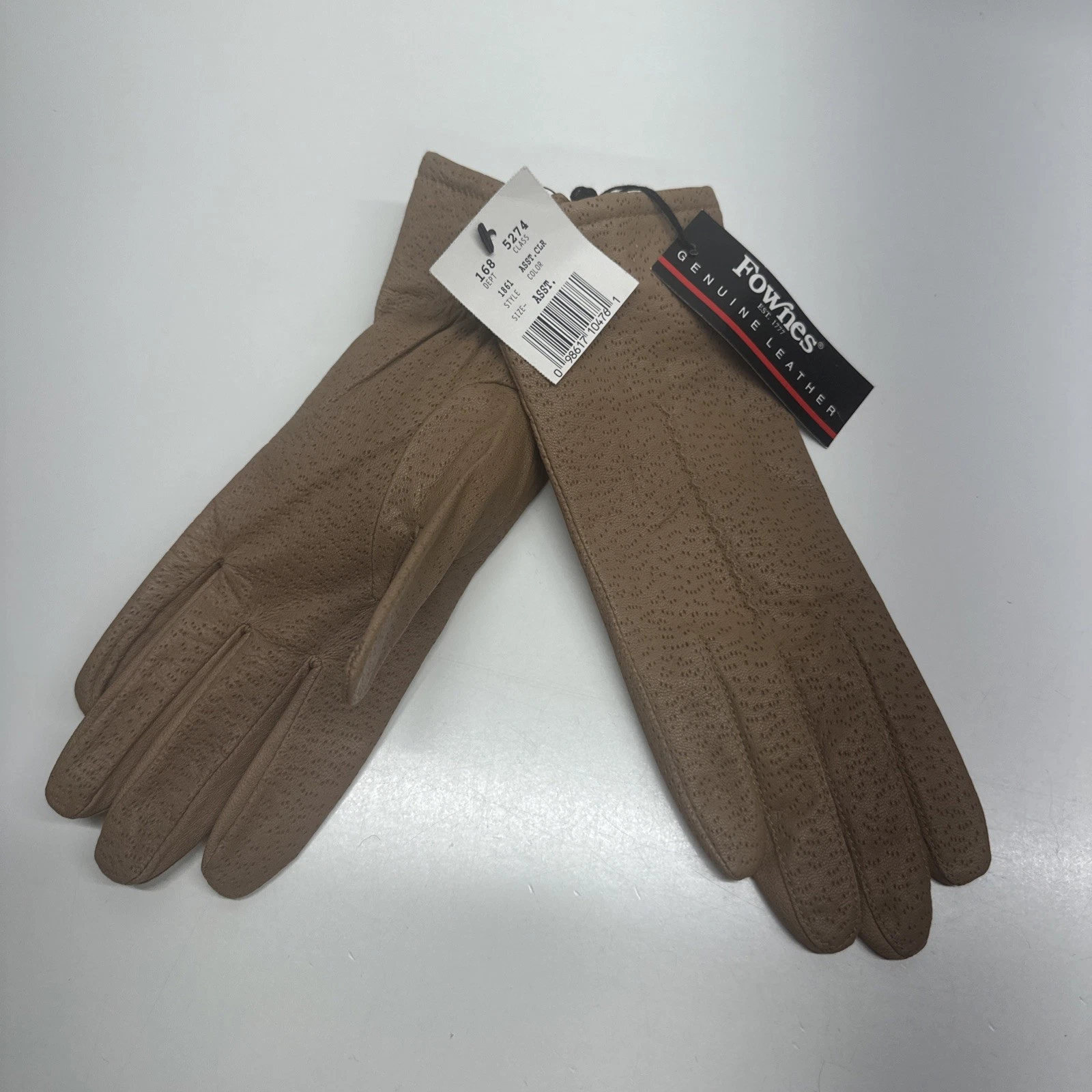 Fownes Genuine Leather Gloves New Deadstock Vintage Tan Brown Women's Size 7