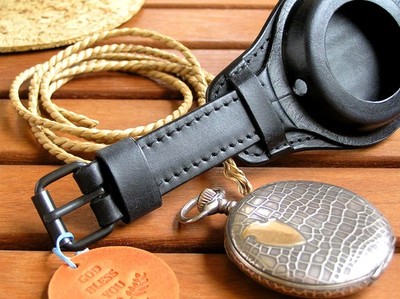 WW1 Trench Watch Strap for Pocket Watch Leather Case 48mm-54mm