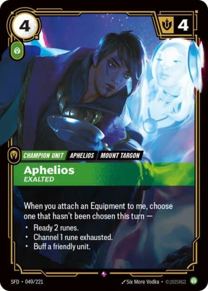 Aphelios - Exalted - 049/221 - Rare - Foil NM Riftbound Spiritforged