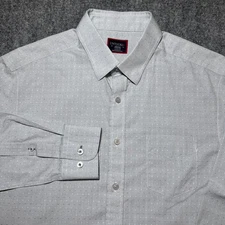 Untuckit Shirt Men M Long Sleeve Button Front Casual Wrinkle Free Gray Geometric