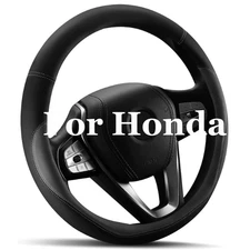 14.5-15 in Car Leather Steering Wheel Cover for Honda Civic Accord Civic CRV HRV