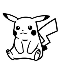 New Pikachu Pok mon Decal Sticker Vinyl Handmade Permanent Black or White 4  