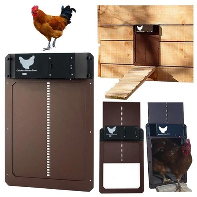 Automatic Chicken Coop Door Waterproof With Light Sensor Poultry Gate Hen House