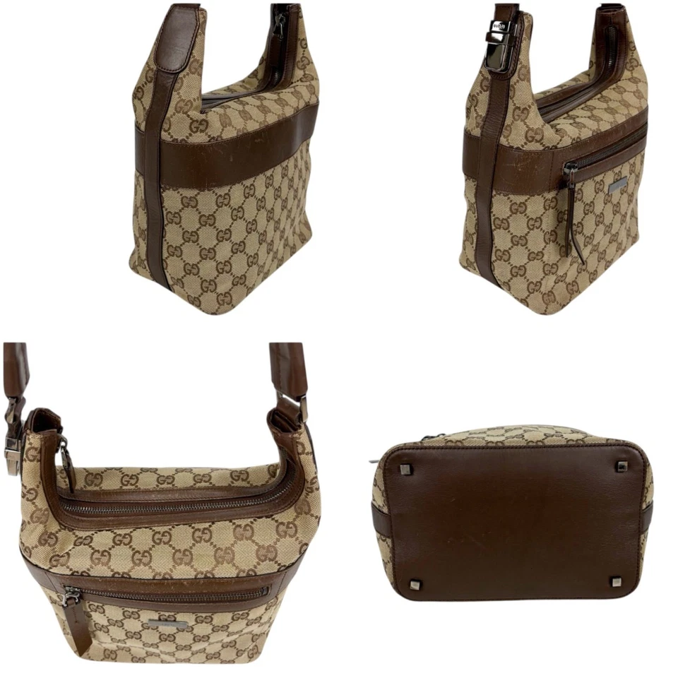 Bolso de Hombro GUCCI GG Lona Cuero Marrón Hobo Soho de Japón Foto 4 de 4