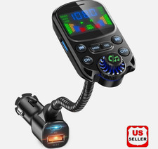 Bluetooth V5.3 Car Wireless FM Transmitter Adapter 3Port Charger MP3 Hands-Free