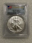 2014 Silver Eagle PCGS MS70 First Strike Flag Label ~~ No Spots (441)