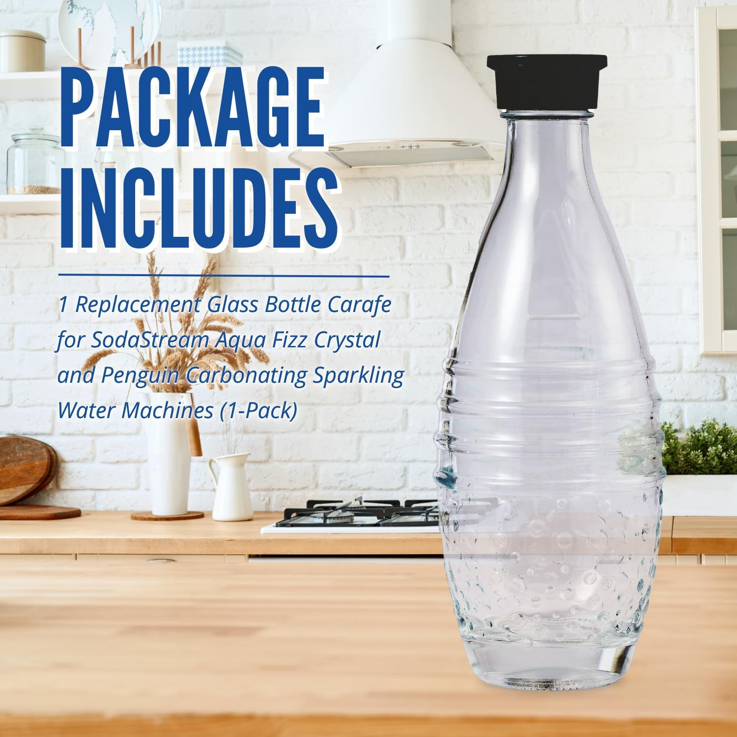 SodaStream Glass Bottles - 2ct x 2 - Pack of 4 - Replacement Carafes Duo Crystal