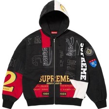 Supreme Red Black Patchwork Hoodie Size Large...