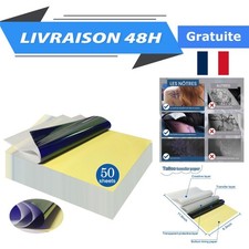Papier transfert tatouage A4 - 50 feuilles stencil 4 couches PIXESTT