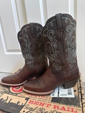 ARIAT Western Classic Boots Women Size 8 Brown Turquoise Tan Damiana 11'