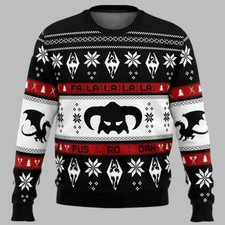 Skyrim Dragon Fa La La La La Ugly Christmas Sweater