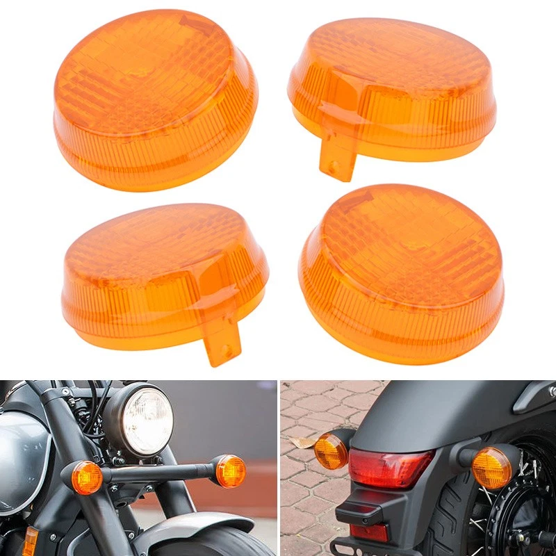 Pair Of Turn Signal Lens Covers For Honda Shadow ACE 750 & Fury VT1300 – Chrome Look, 66mm
