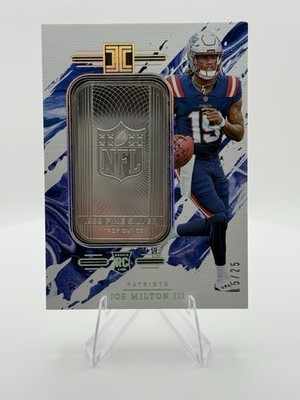 2024 Panini Impeccable Joe Milton III Silver Bar Shield RC 15/25 Patriots Rookie