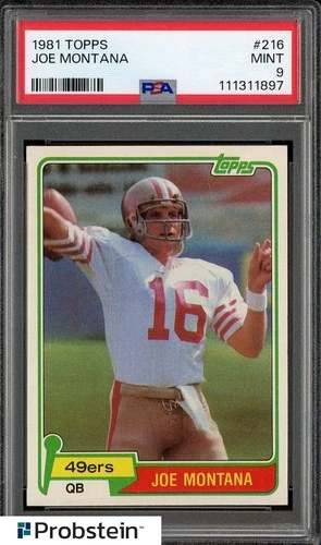 1981 Topps Football #216 Joe Montana 49ers RC Rookie HOF PSA 9 MINT
