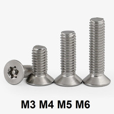 Countersunk Security Screws, Stainless Steel Torx Anti Tamper Vandal Proof Bolts
