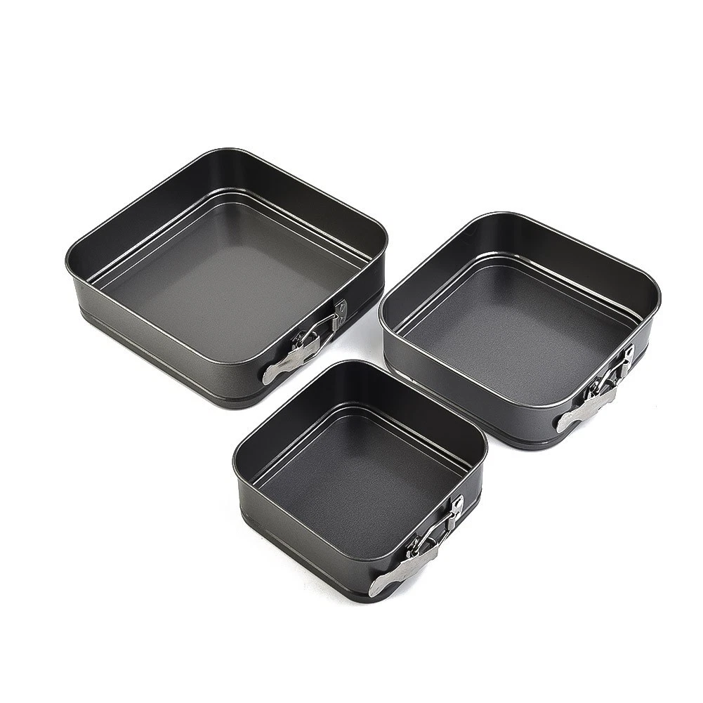 New 3 Pcs/set 12/15/18*4.5cm Non-stick Carbon Square Form Cake Tins Baking Pan