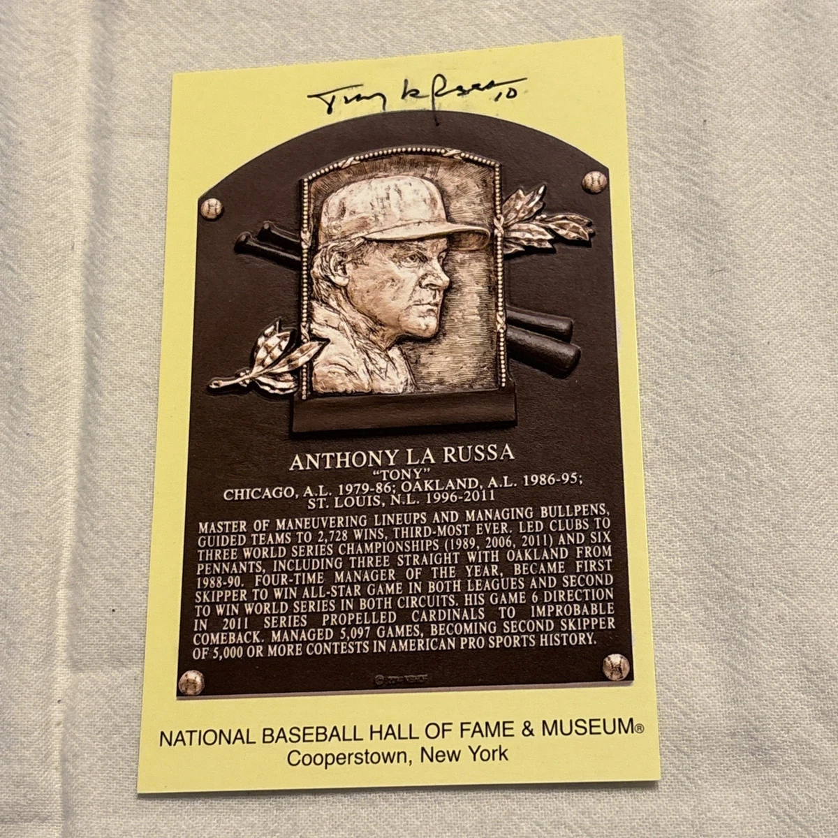 Tony LaRussa Original Sports Autographed Items for sale | eBay