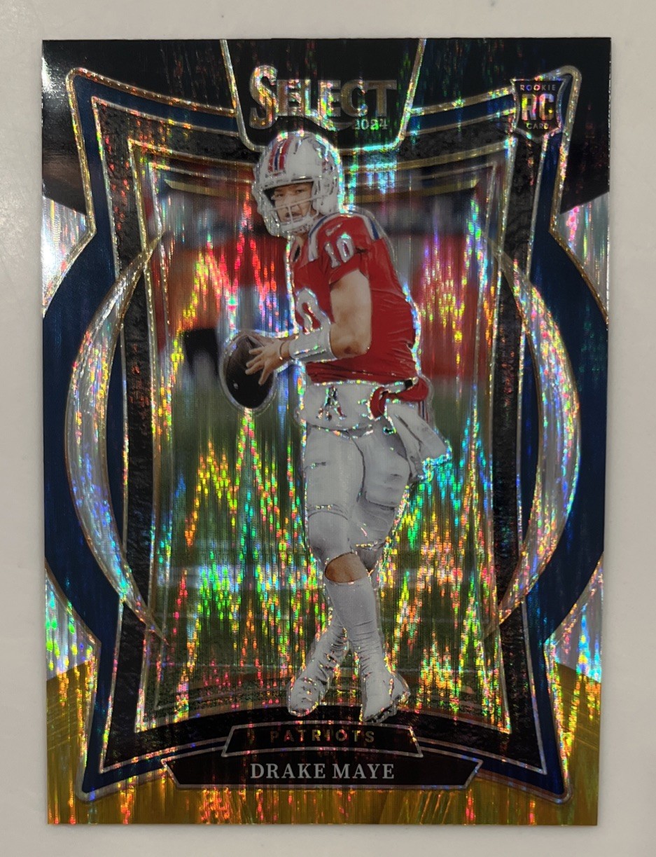 2024 Panini Select - Concourse Drake Maye #27 Black & Gold Shock Prizm (RC)