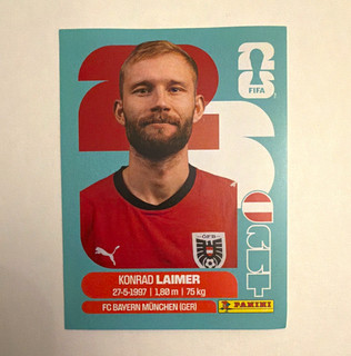 Panini FIFA World Cup 2026 Sticker AUT 12 Konrad Laimer Portrait FC Bayern