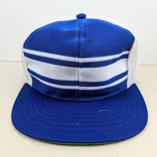 Vintage YoungAn Blank Stripe Mesh Trucker Hat Snapback Dad Cap