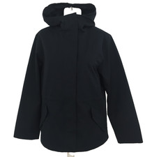 M&S Women's Jacket Midnight Navy Stormwear™ Hooded Rain Cotton Mid New