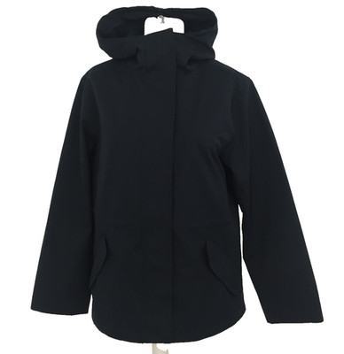 M&S Women's Jacket Midnight Navy Stormwear  Hooded Rain Cotton Mid New