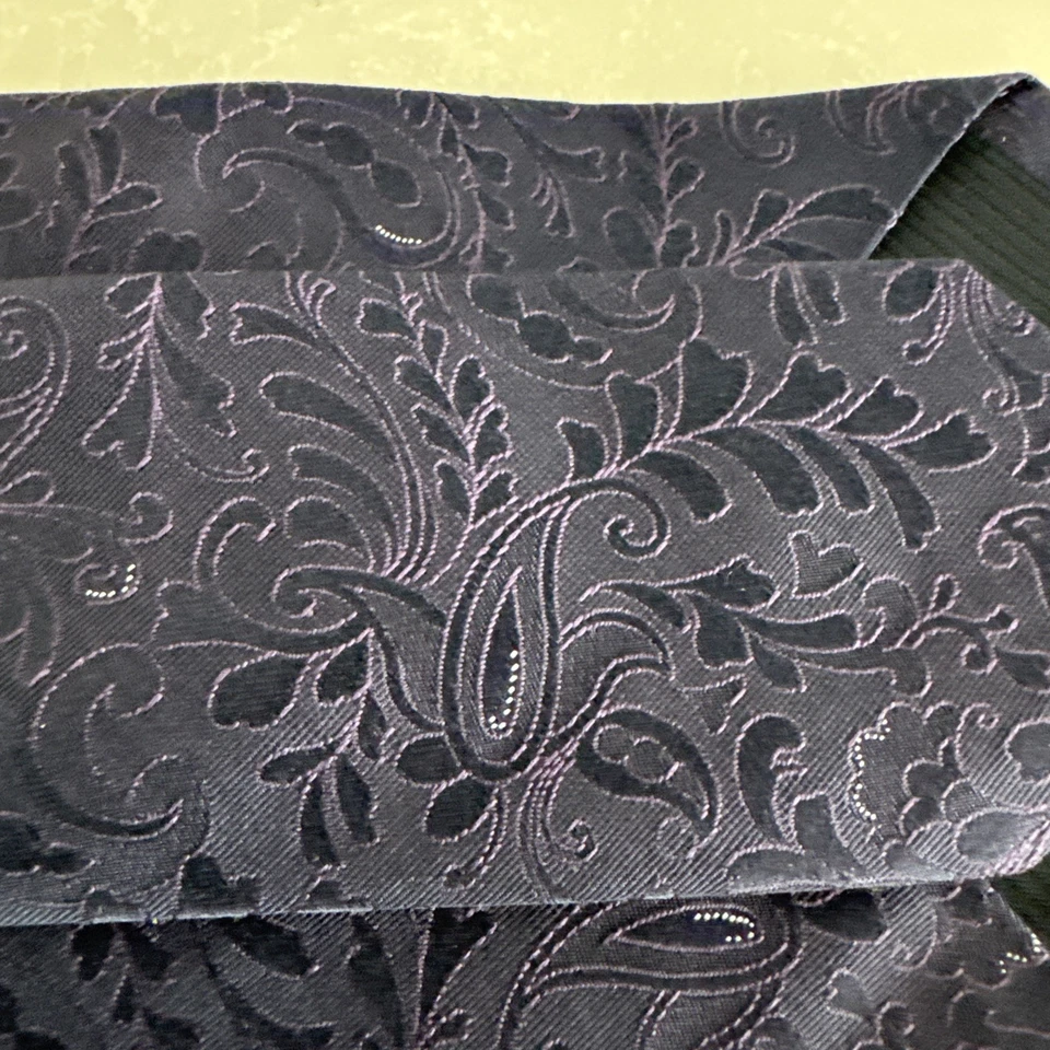 Corbata 100 % seda para hombre Elie Tahari azul marino cachemir estampado floral Foto 3 de 4